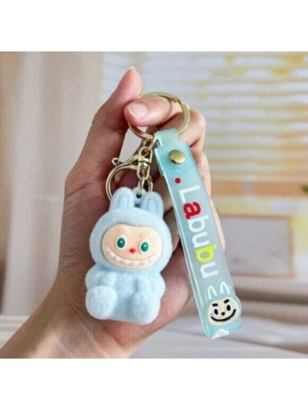 New Cute Sky Blue Laboo Bunny Keychain